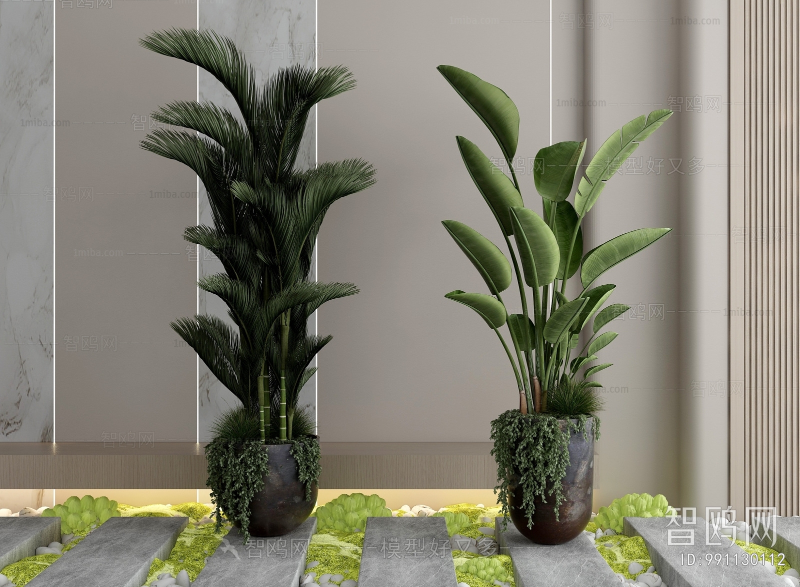 Modern Ground Green Plant Potted Plants