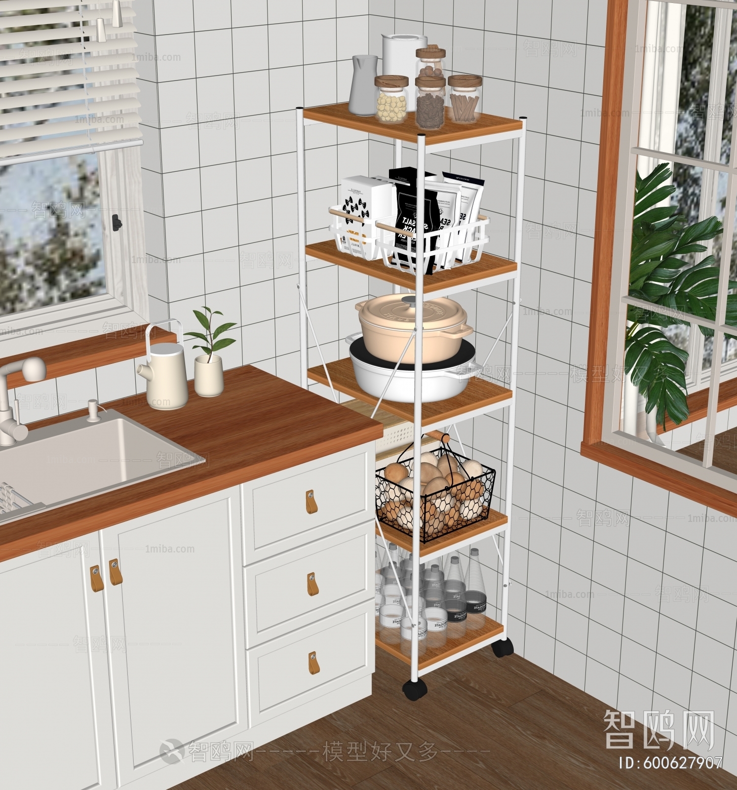 现代厨房置物架