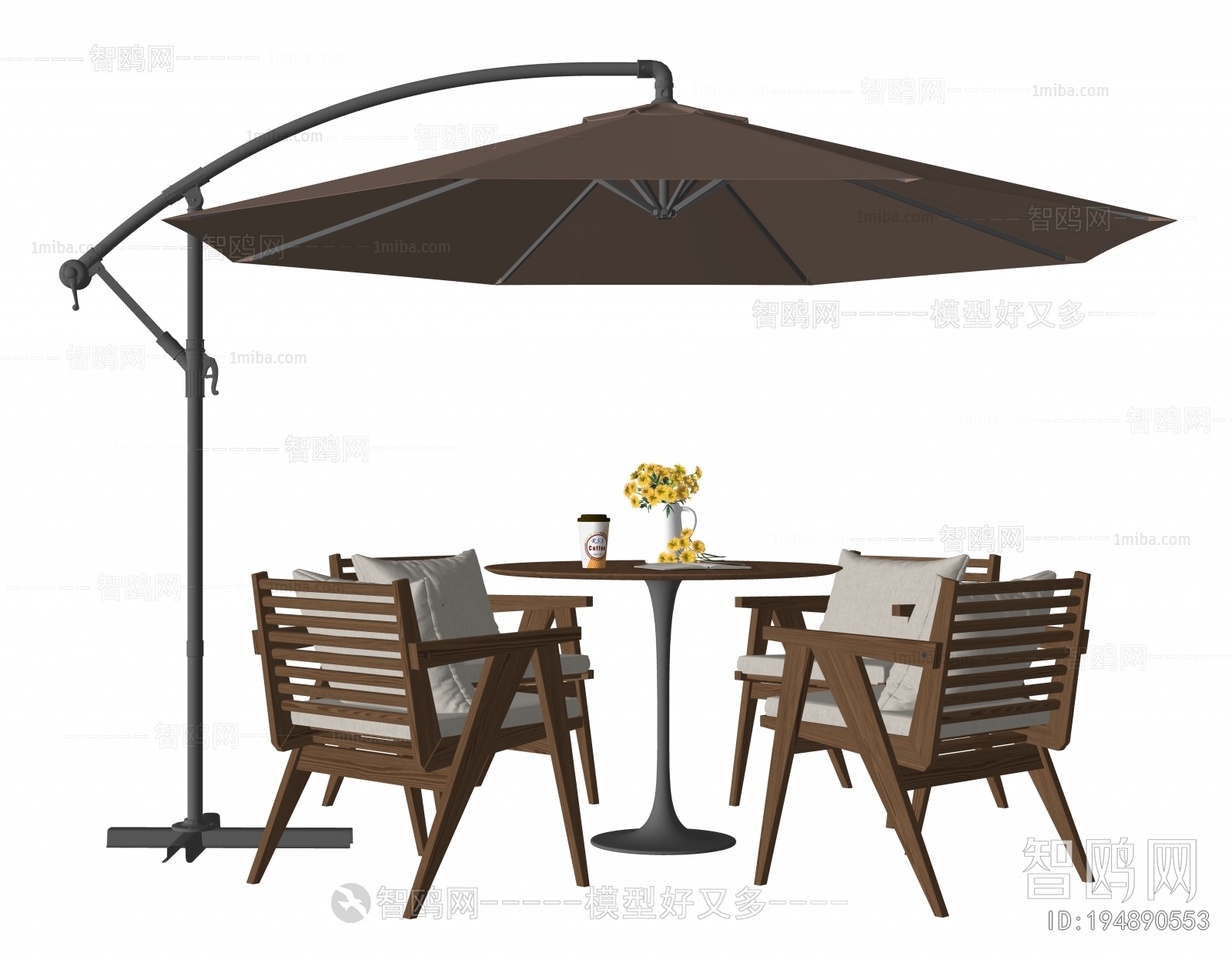 现代户外休闲桌椅 遮阳伞