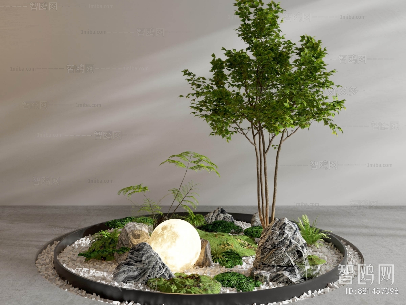 现代景观植物小品3D模型下载