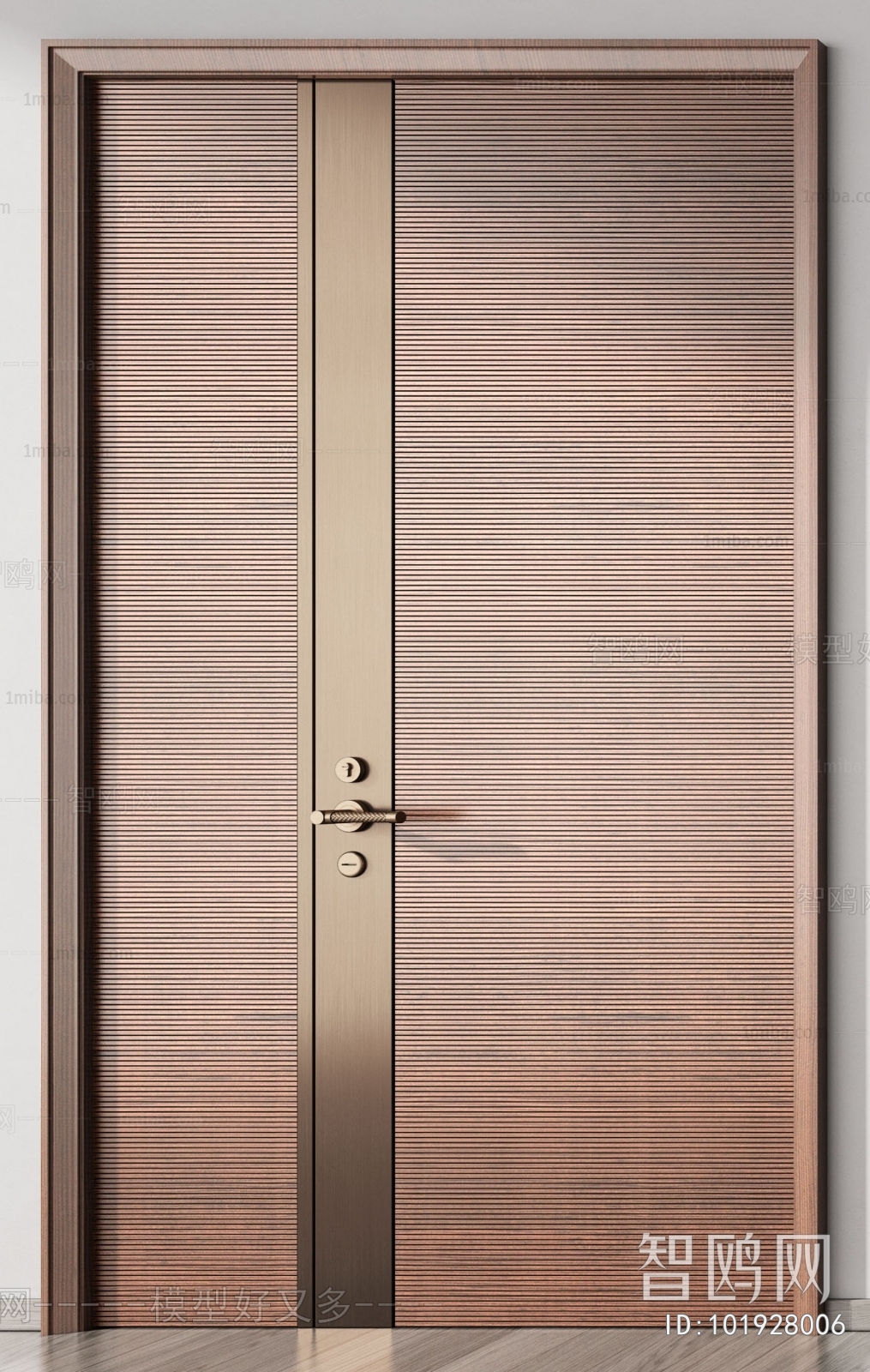 Modern New Chinese Style Unequal Double Door