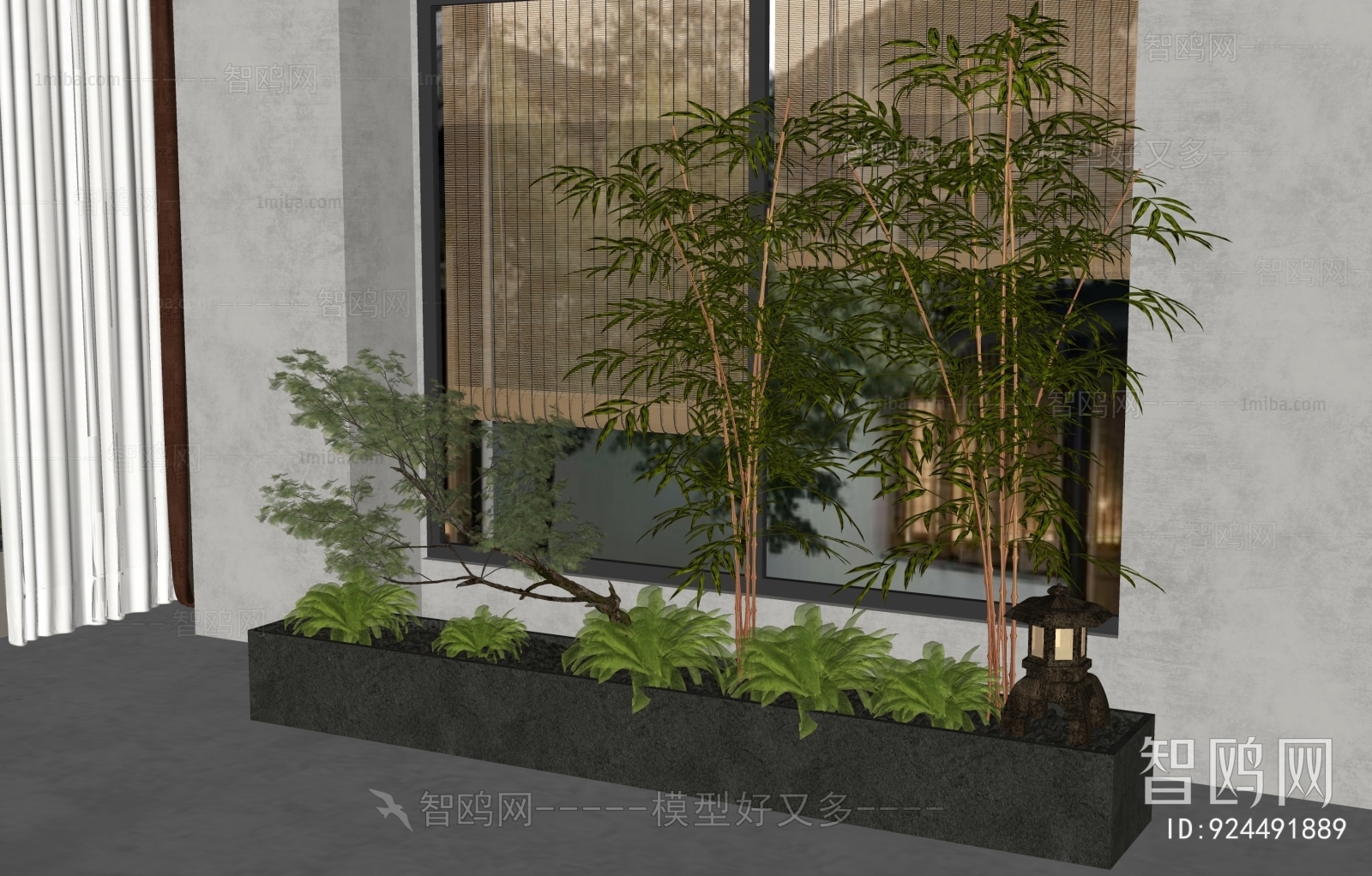 新中式庭院竹子小品