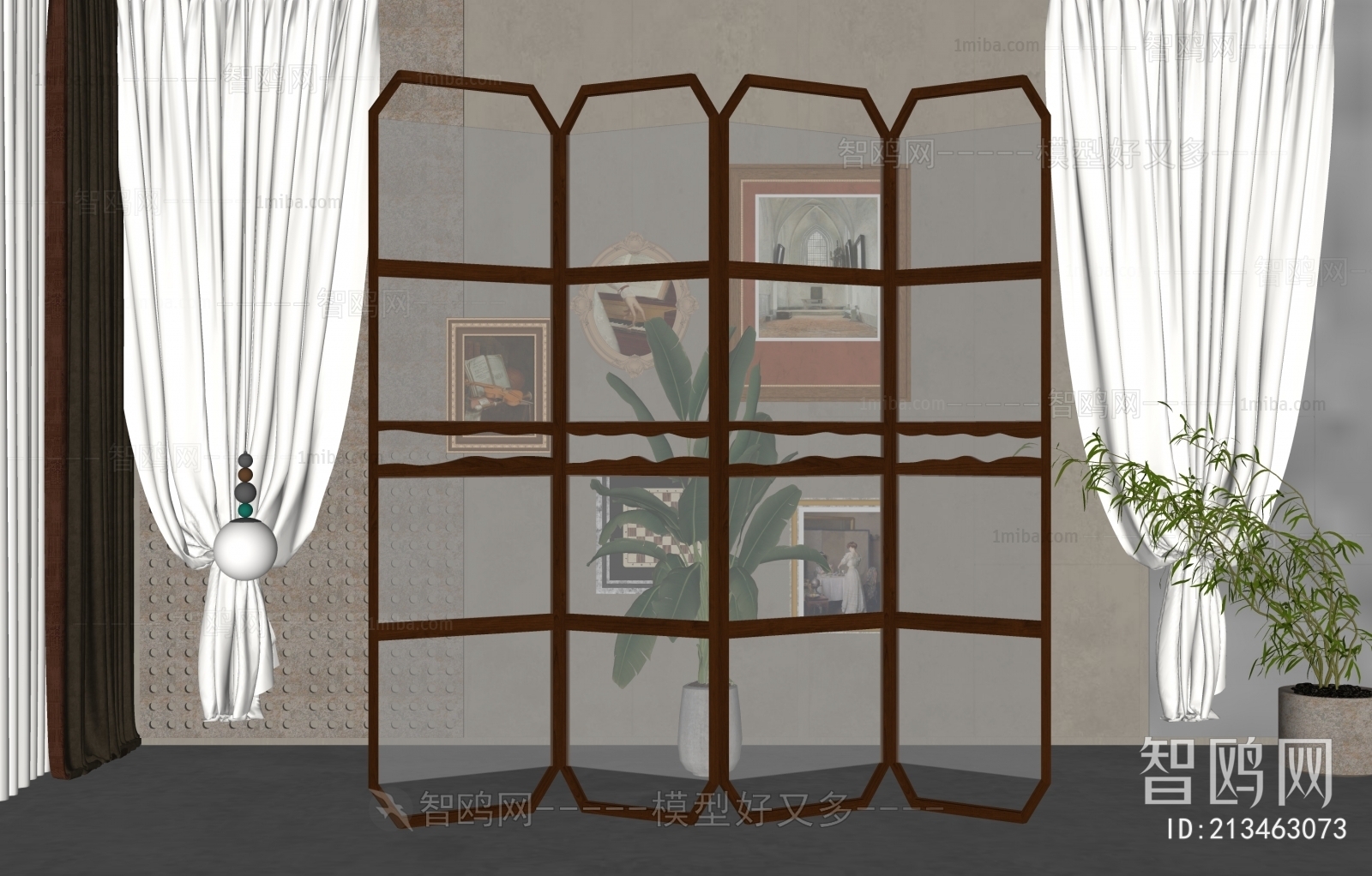 Nordic Style Glass Screen Partition