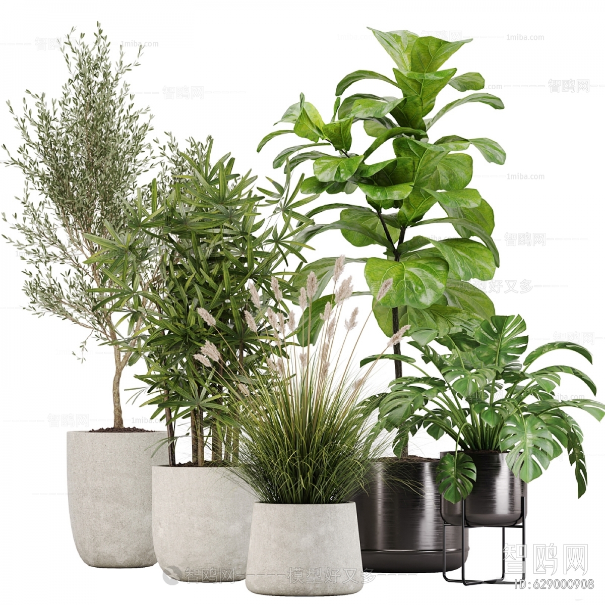 Modern Ground Green Plant Potted Plants