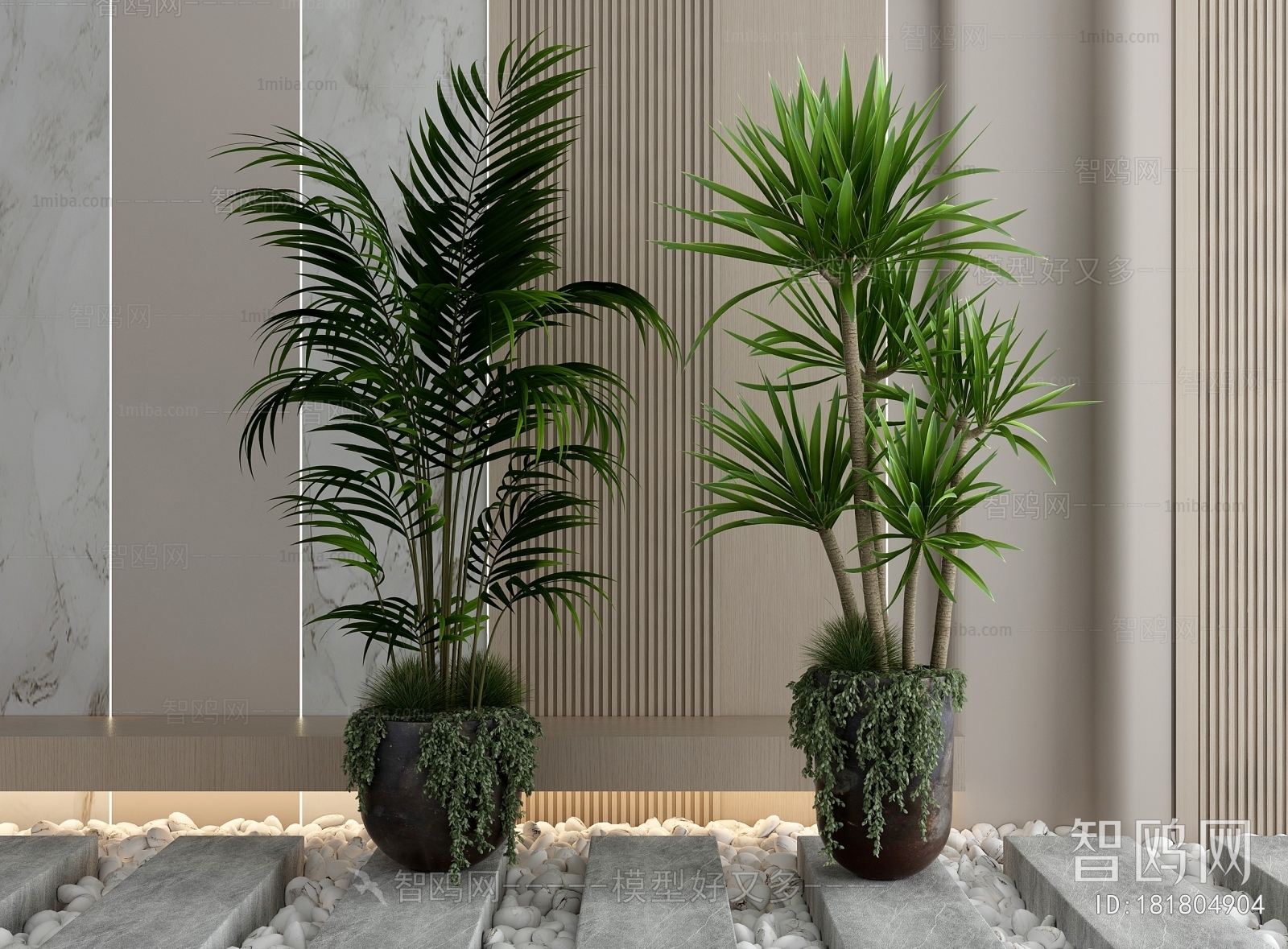 Modern Ground Green Plant Potted Plants