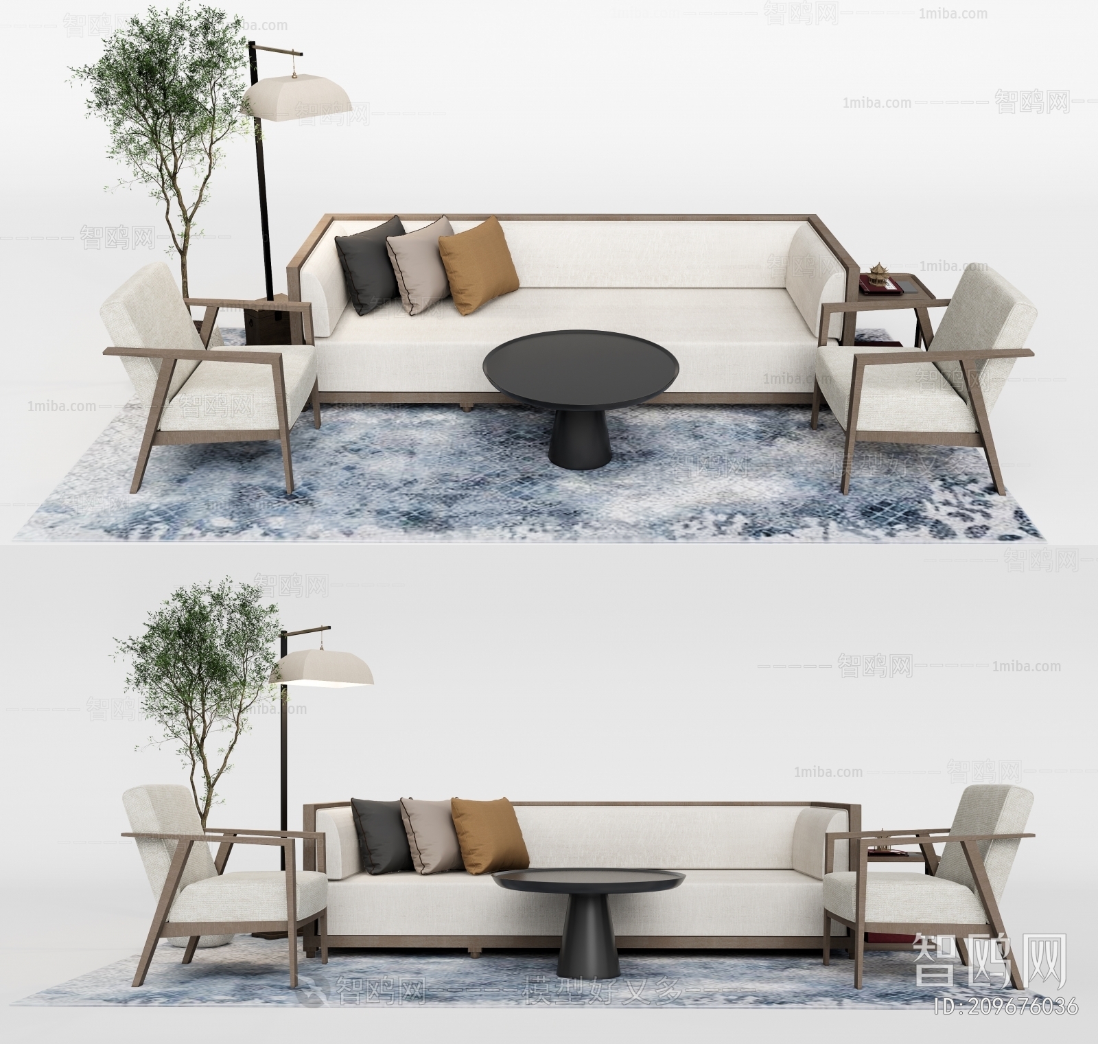 Wabi-sabi Style Sofa Combination