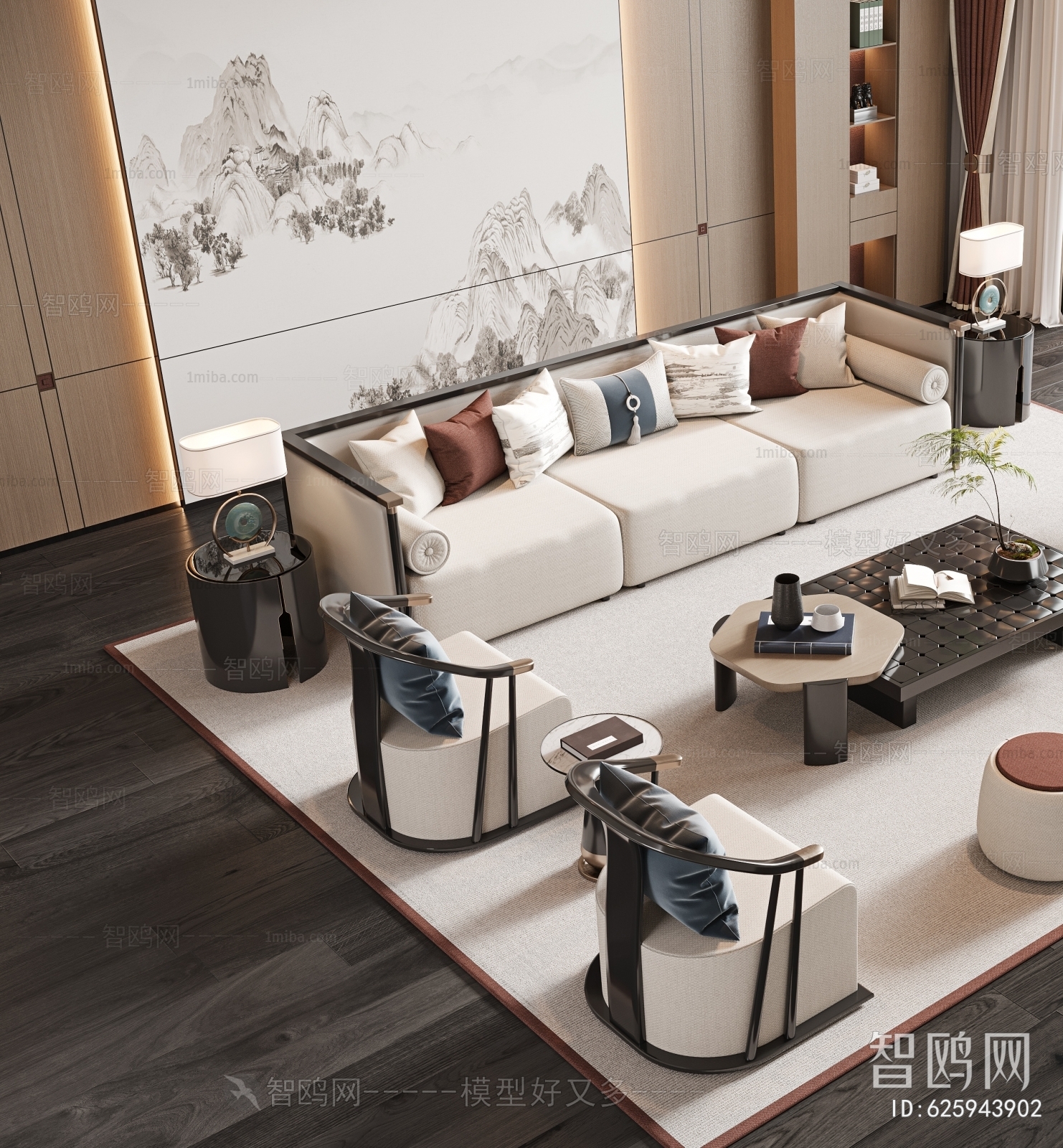 New Chinese Style Sofa Combination