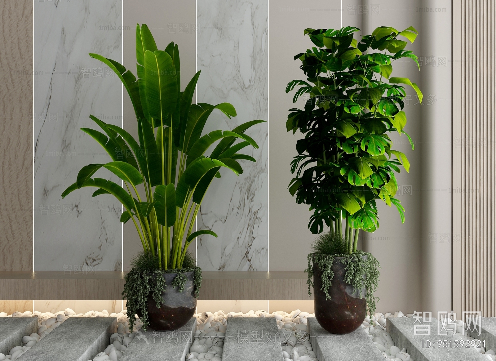 Modern Ground Green Plant Potted Plants