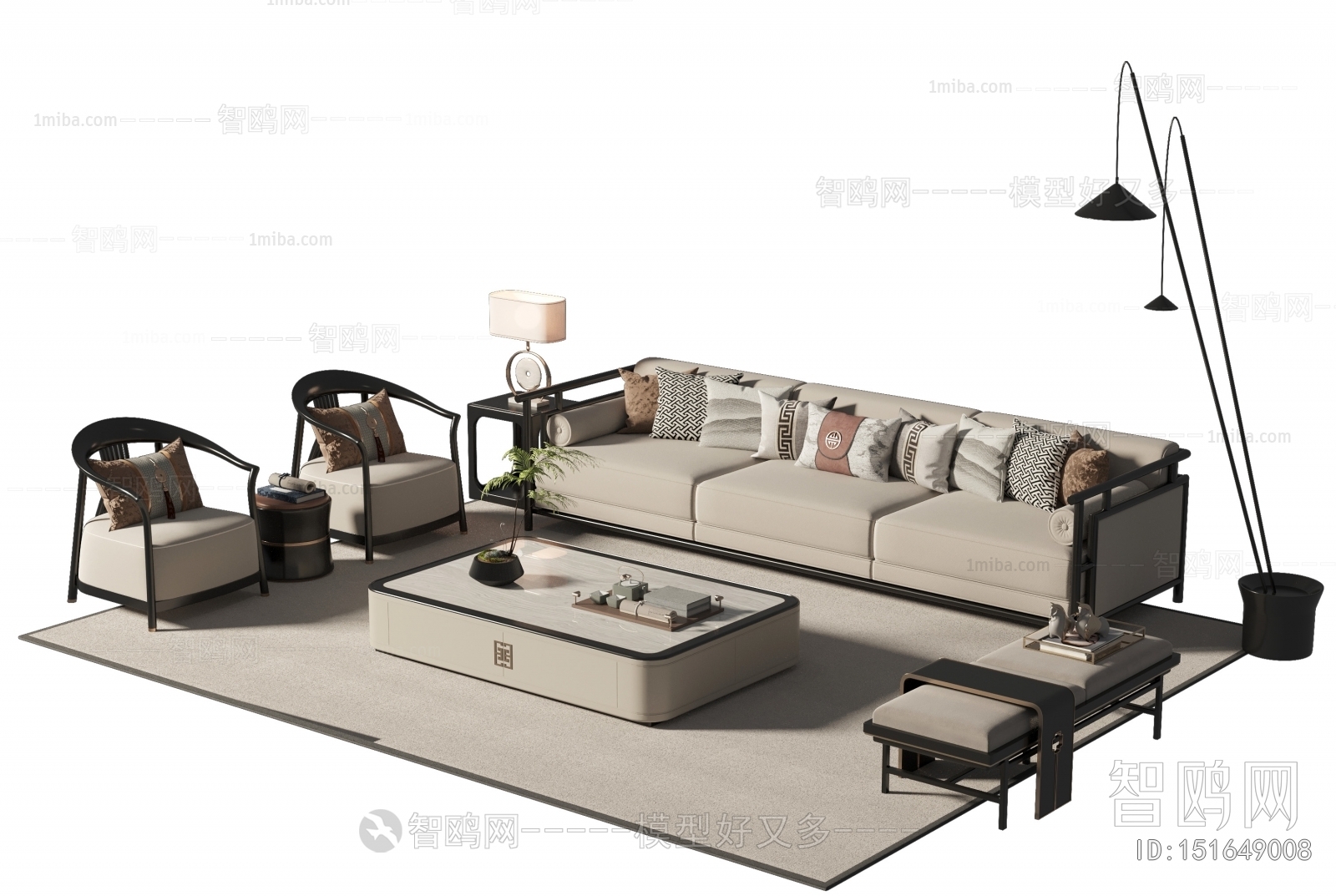 New Chinese Style Sofa Combination