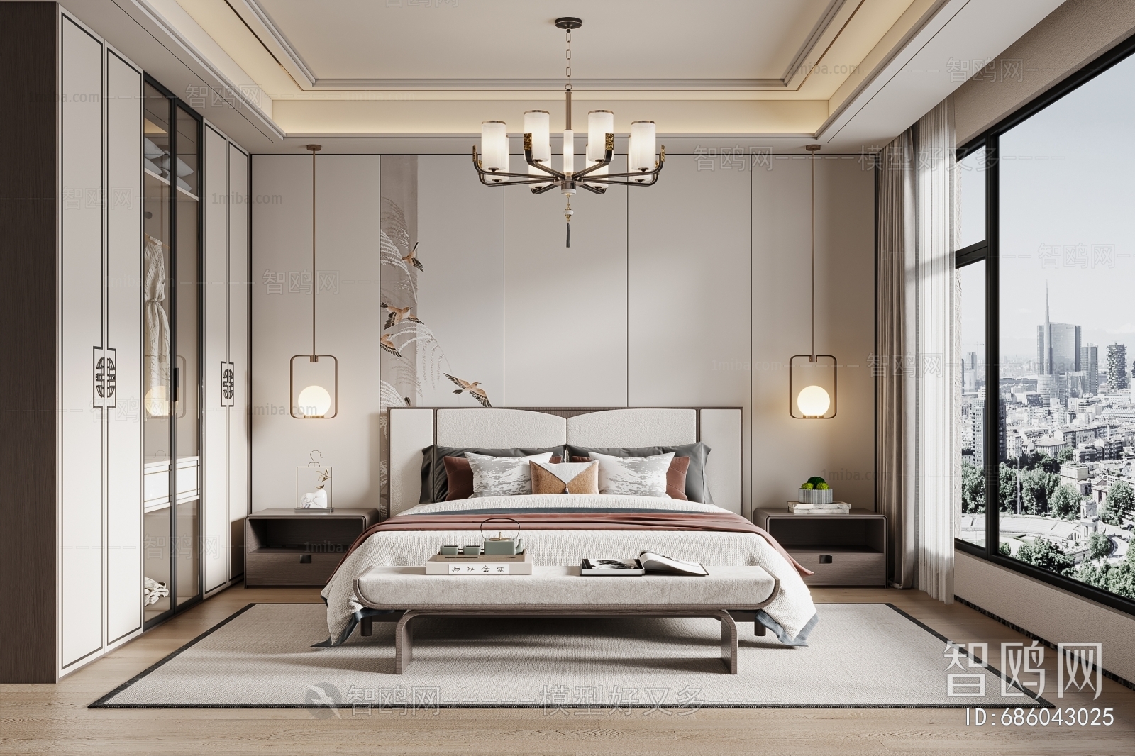 New Chinese Style Bedroom