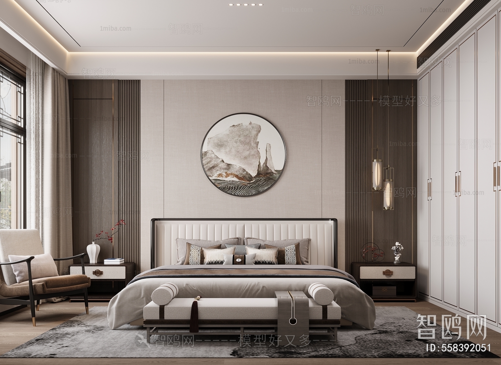 New Chinese Style Bedroom