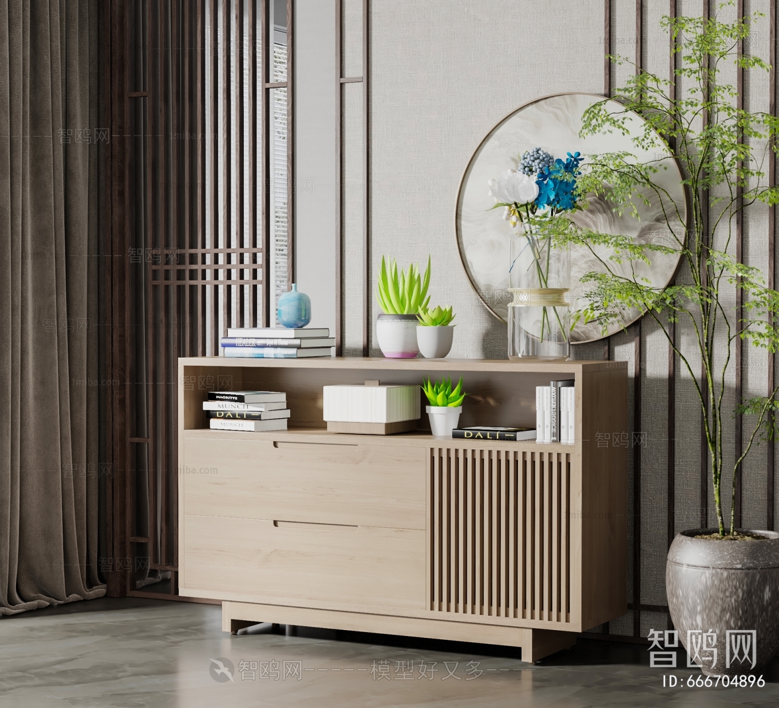 New Chinese Style Entrance Cabinet