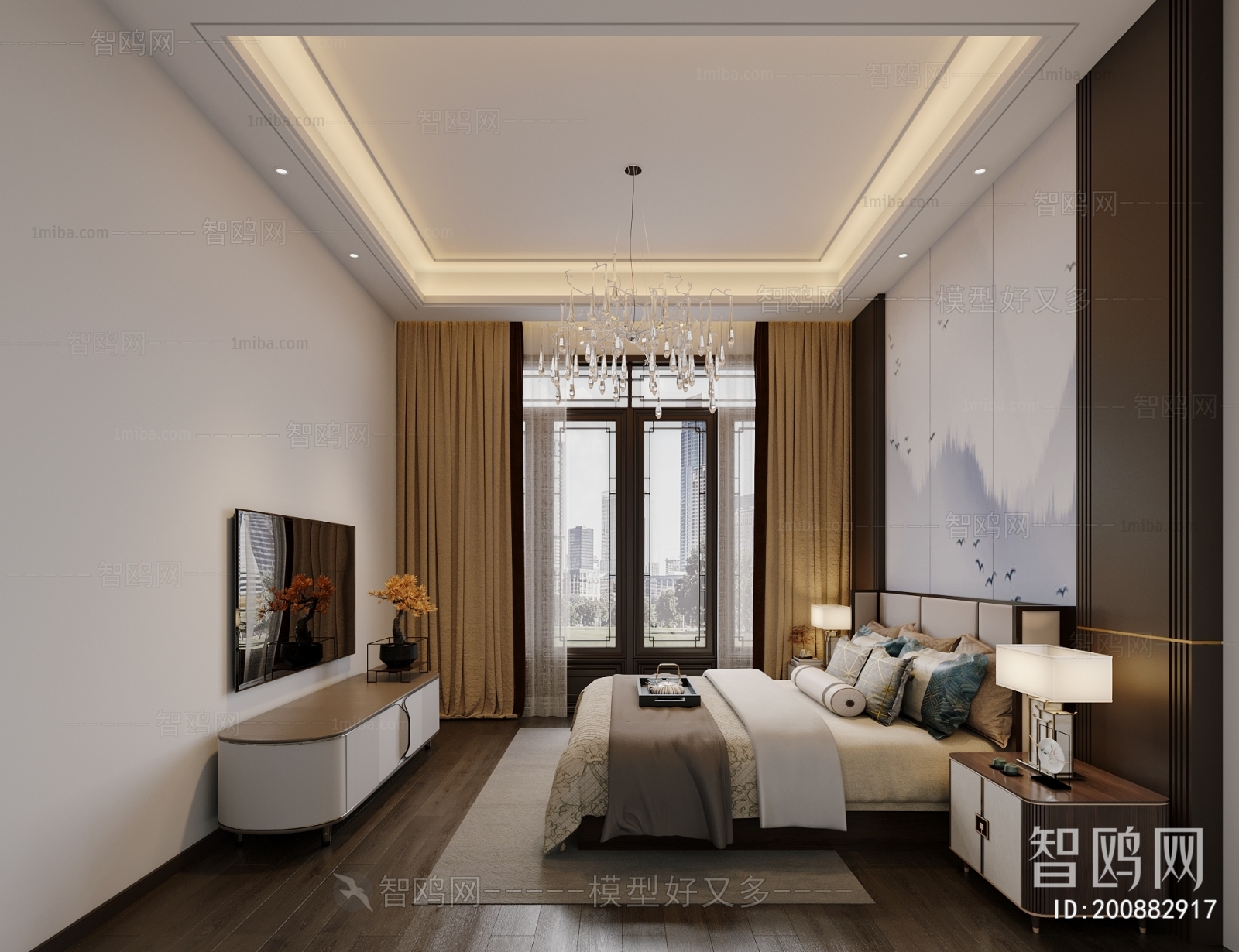 New Chinese Style Bedroom