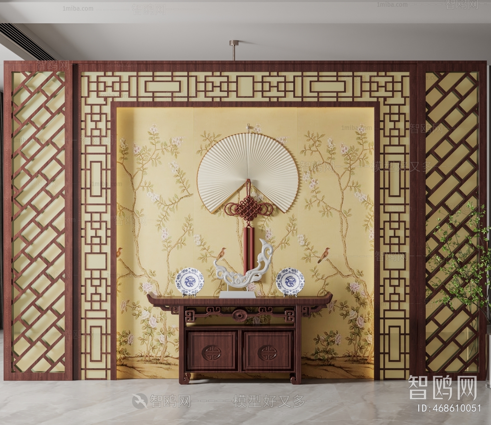 New Chinese Style Entrance Cabinet