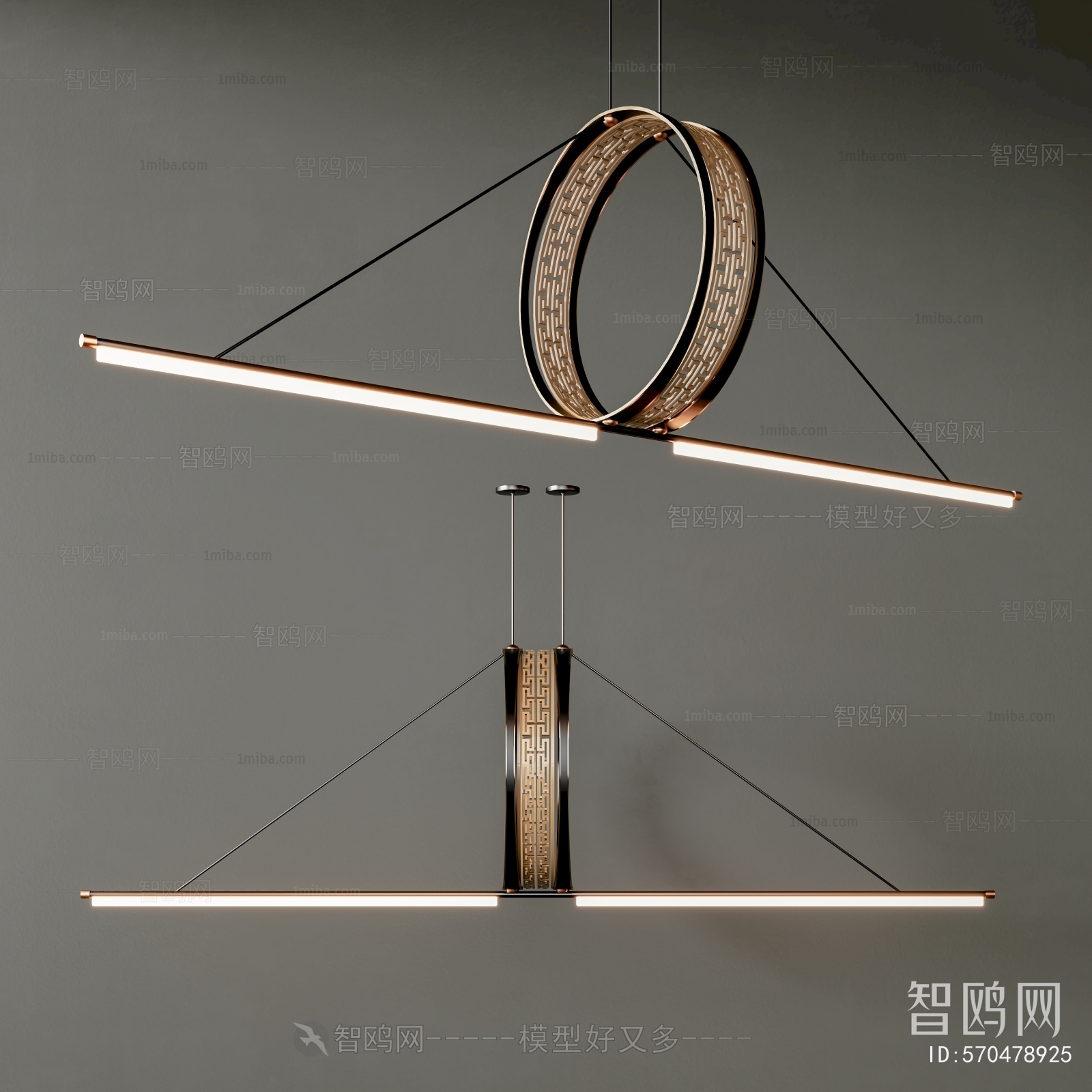 New Chinese Style Long Chandelier