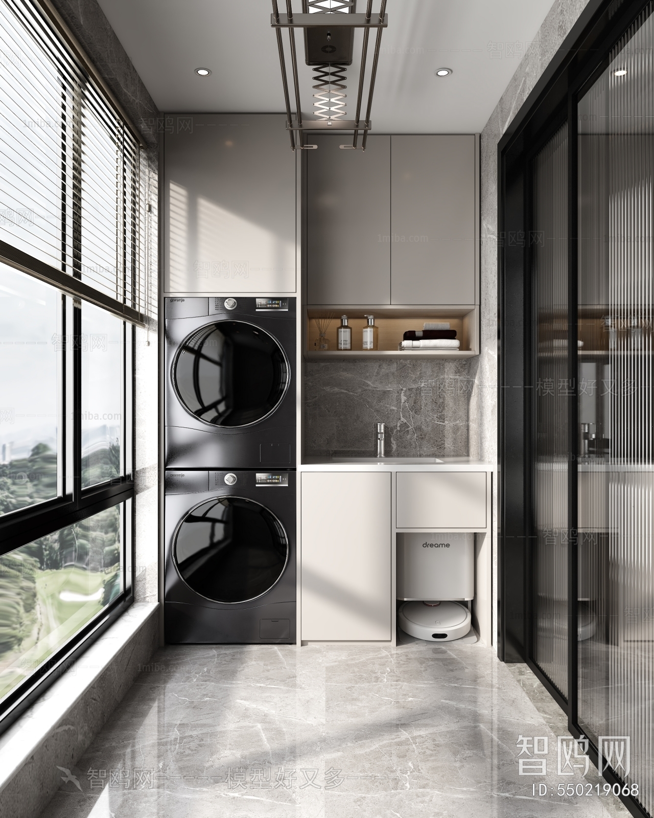 Modern Balcony Laundry Room