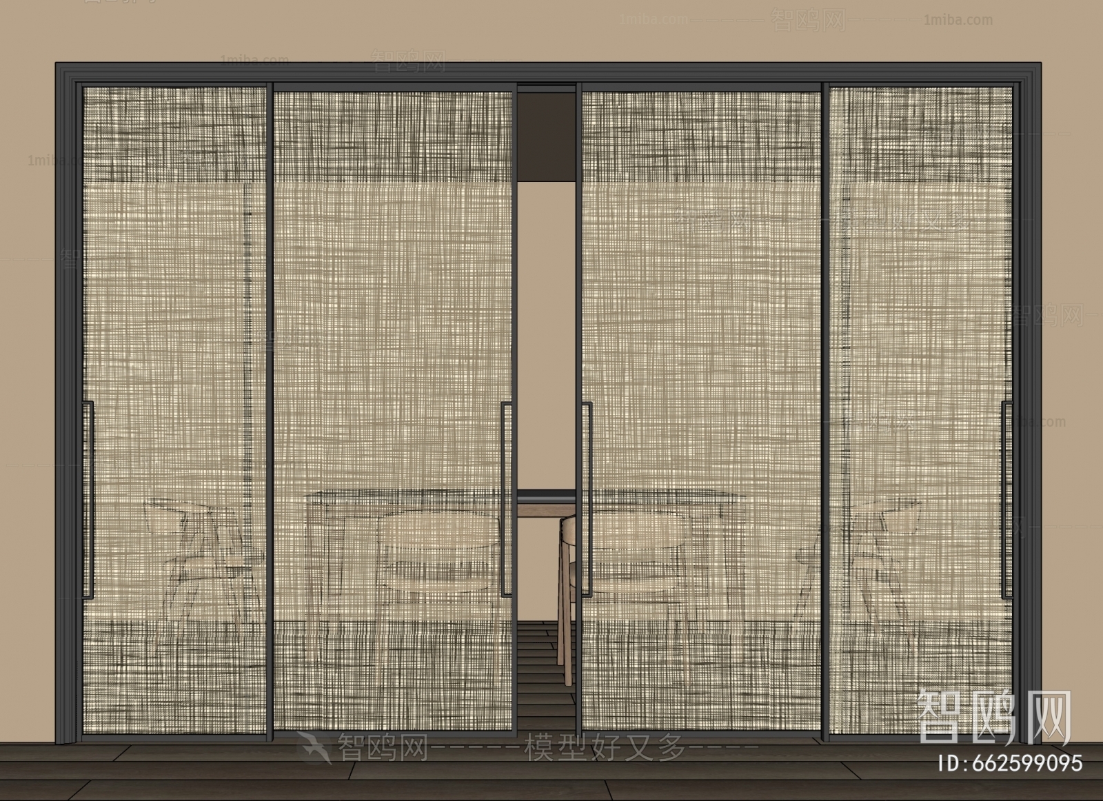 Wabi-sabi Style Glass Screen Partition