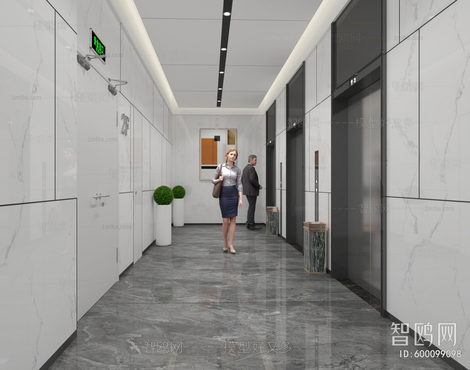 Modern Office Elevator Hall