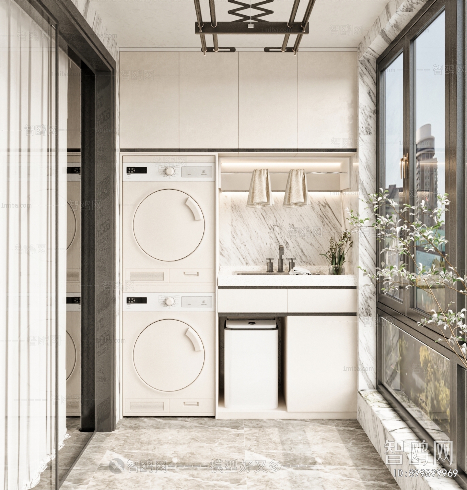 Modern Balcony Laundry Room