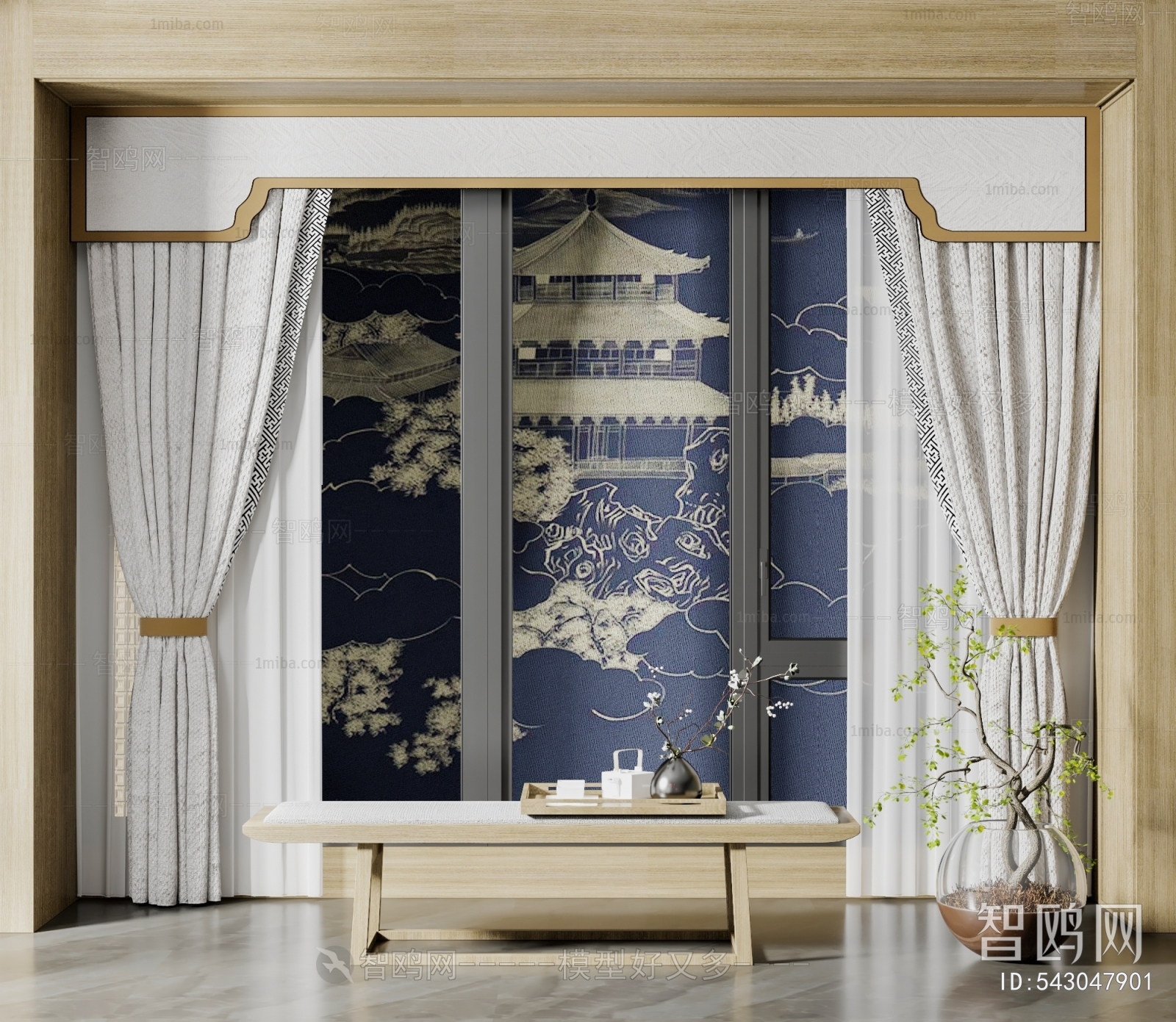 New Chinese Style Chinese Style The Curtain