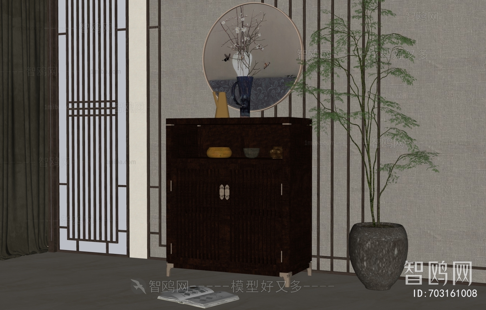 New Chinese Style Entrance Cabinet