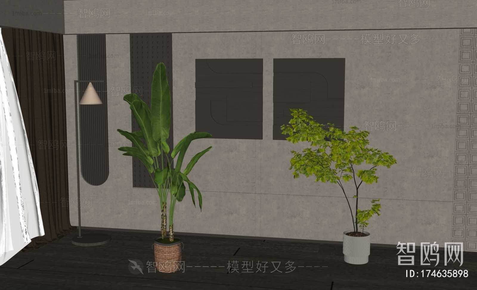 Modern Ground Green Plant Potted Plants