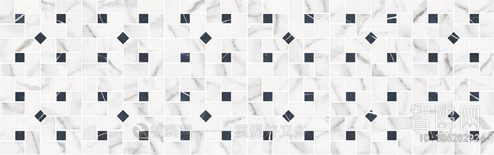 白色黑点拼花艺术砖卫生间瓷砖