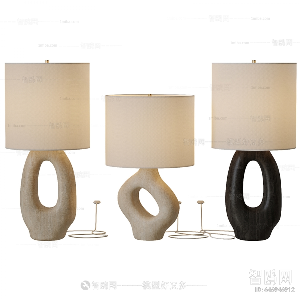 现代陶瓷台灯组合