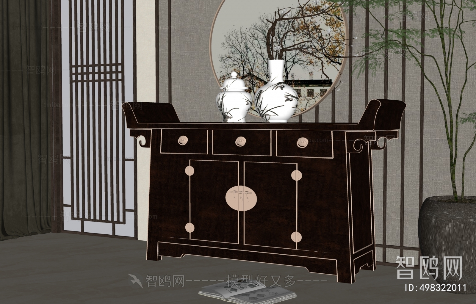 New Chinese Style Entrance Cabinet