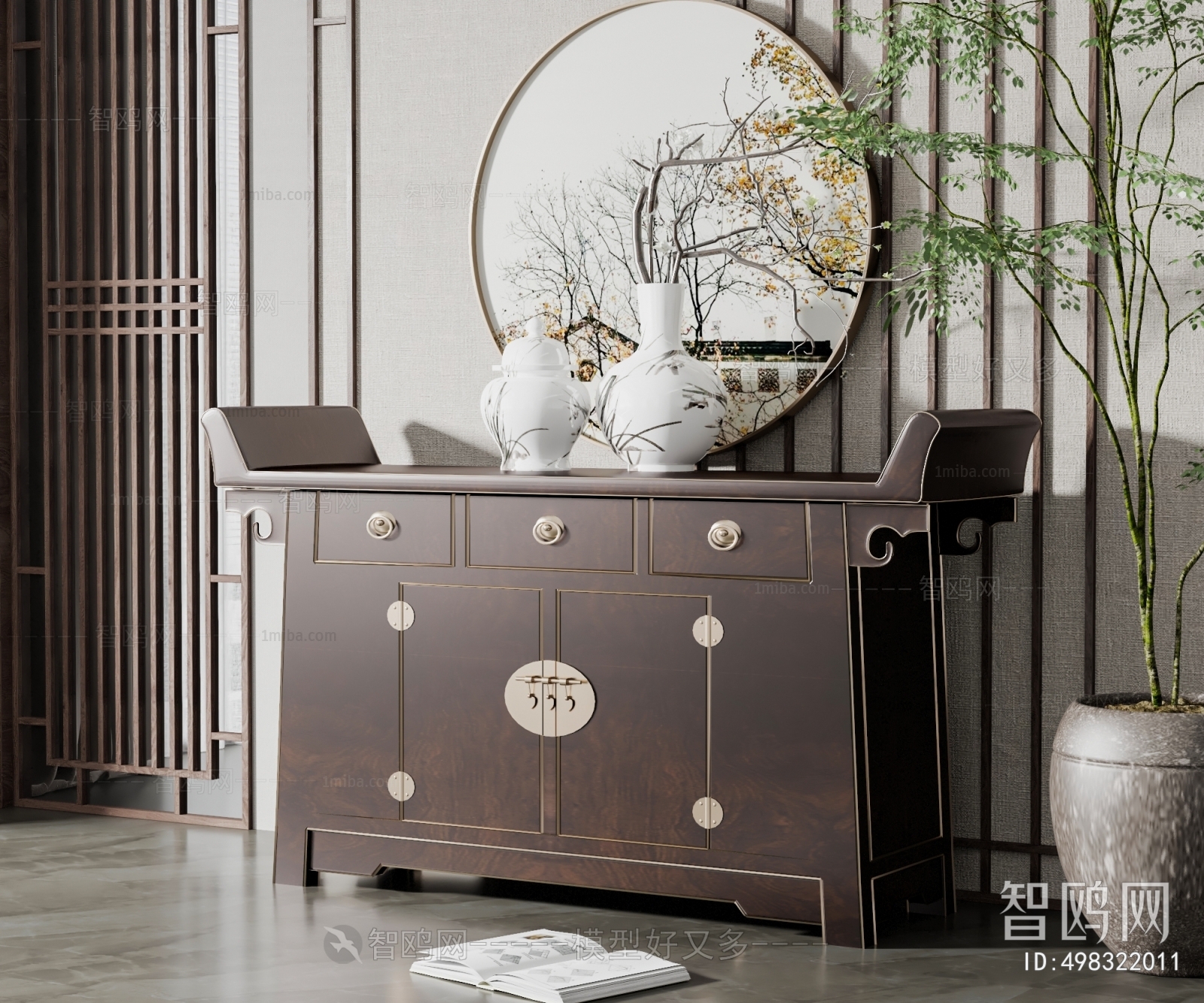 New Chinese Style Entrance Cabinet