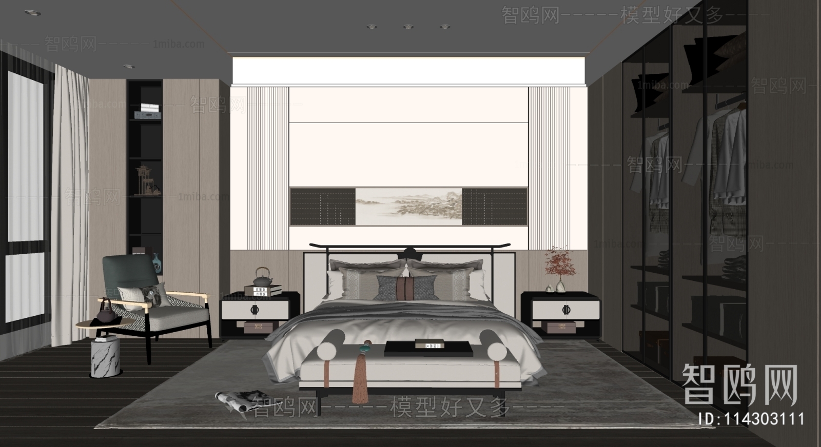 New Chinese Style Bedroom