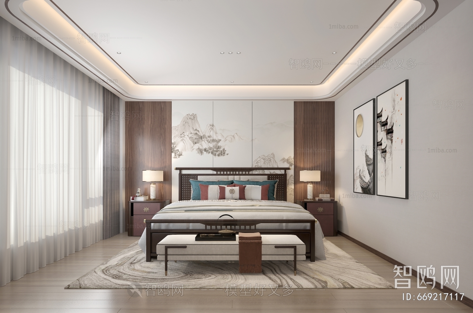 New Chinese Style Bedroom