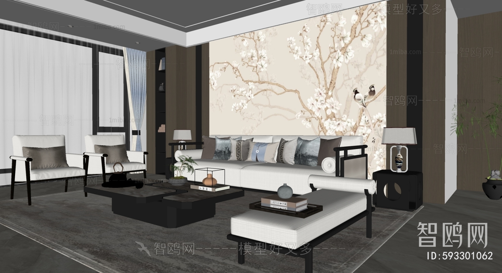 New Chinese Style A Living Room