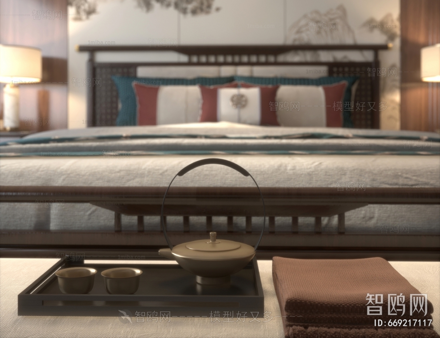 New Chinese Style Bedroom