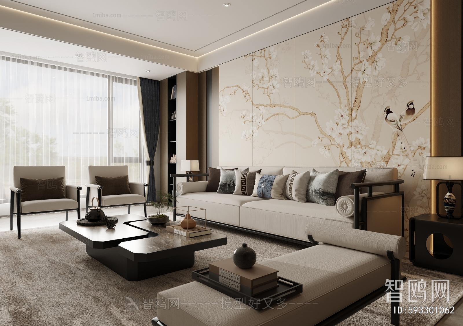 New Chinese Style A Living Room