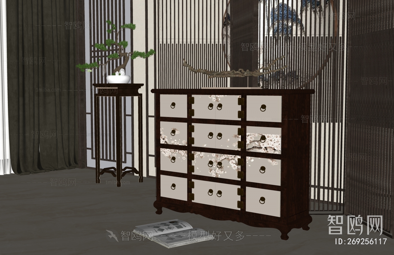 New Chinese Style Entrance Cabinet