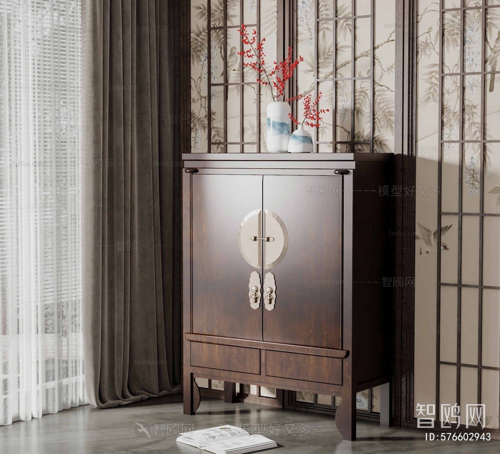 New Chinese Style Entrance Cabinet