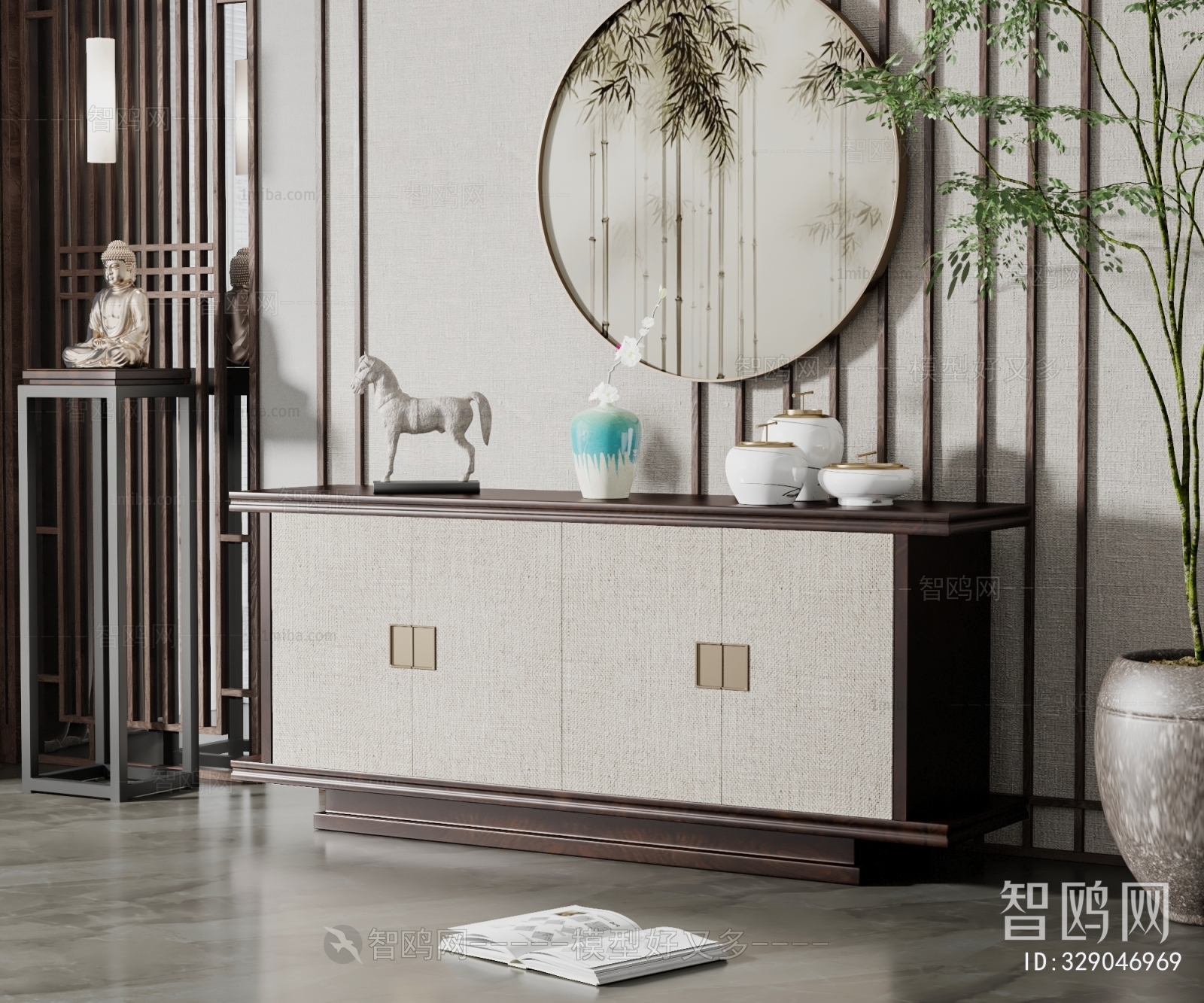 New Chinese Style Entrance Cabinet