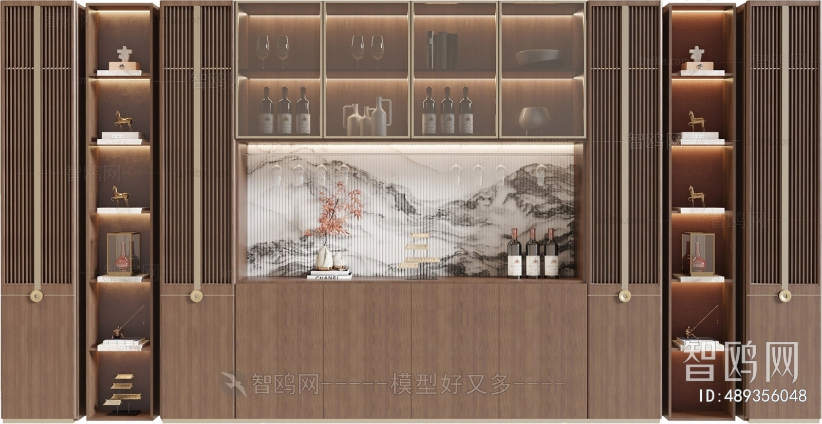 New Chinese Style Wine Cabinet