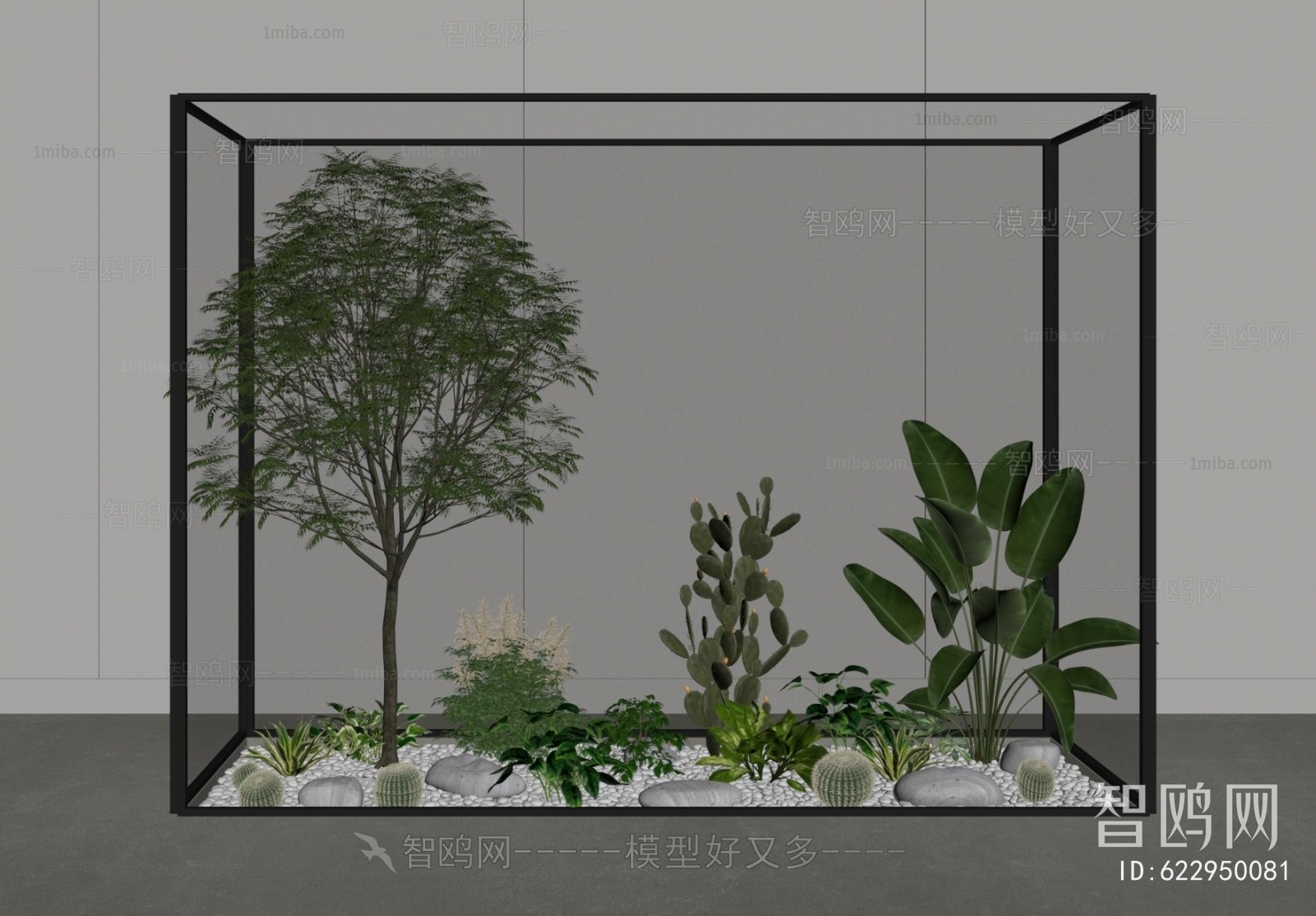 现代景观植物小品3D模型下载