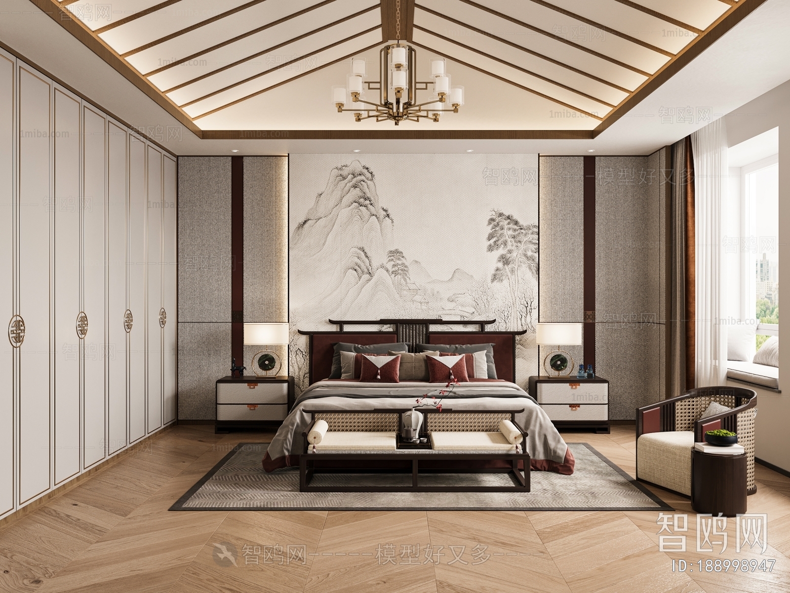 New Chinese Style Bedroom