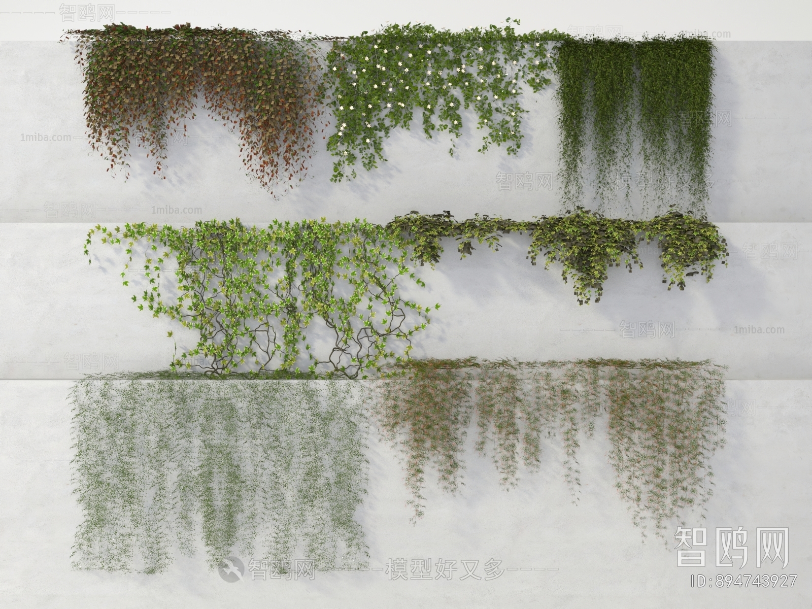 现代藤蔓绿植3D模型下载
