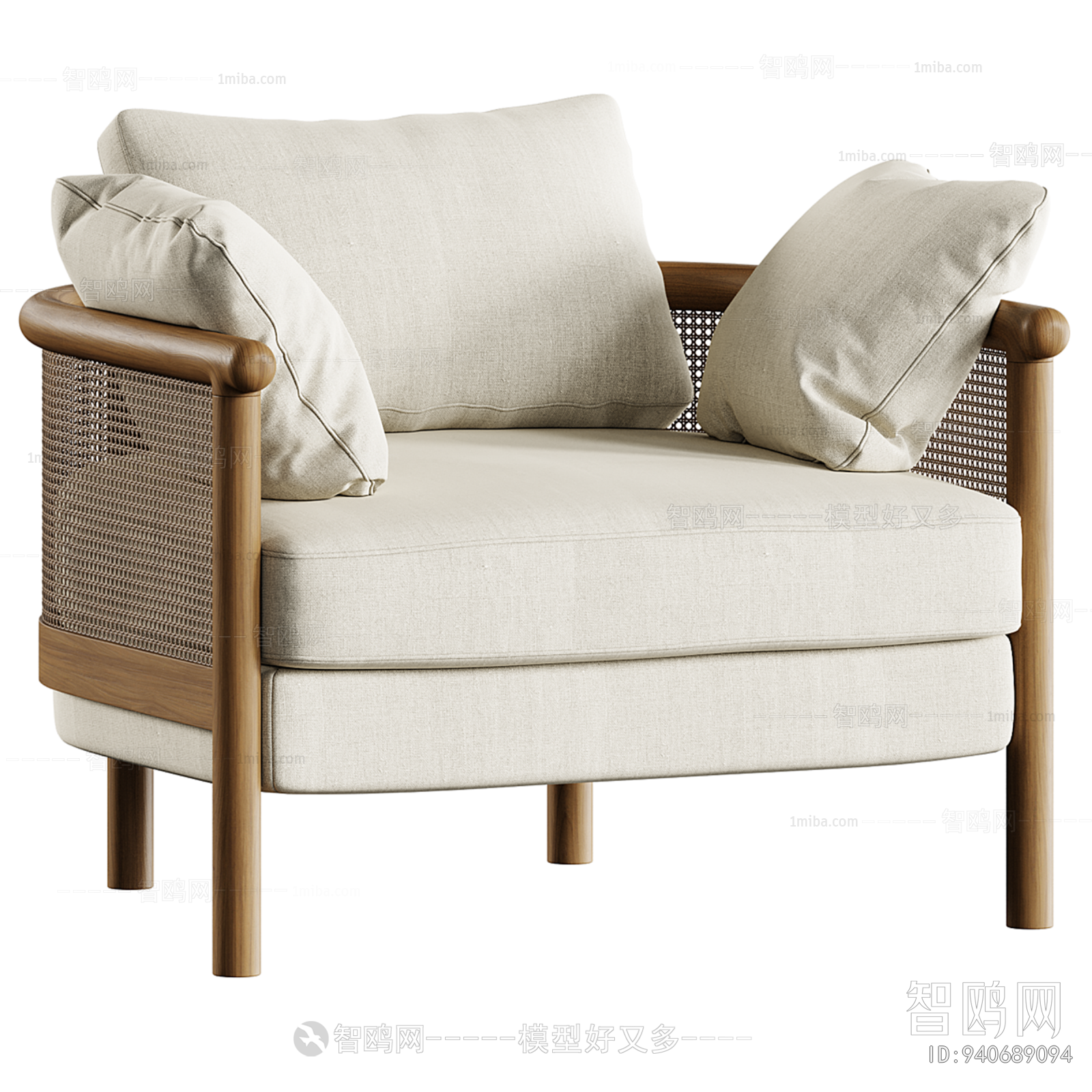 现代休闲沙发椅3D模型下载