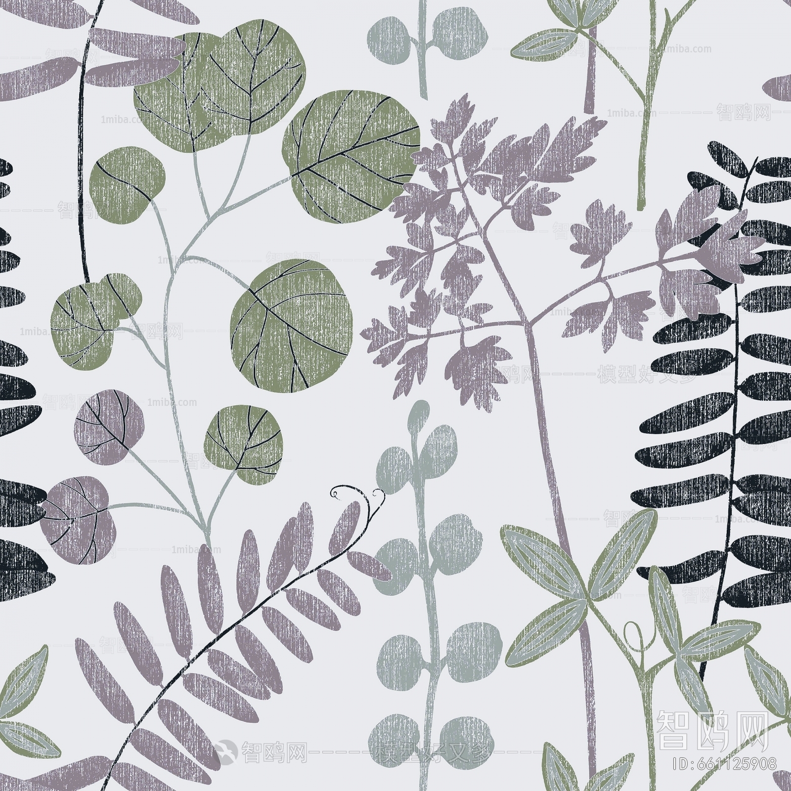 Animal And Plant Pattern Wallpaper