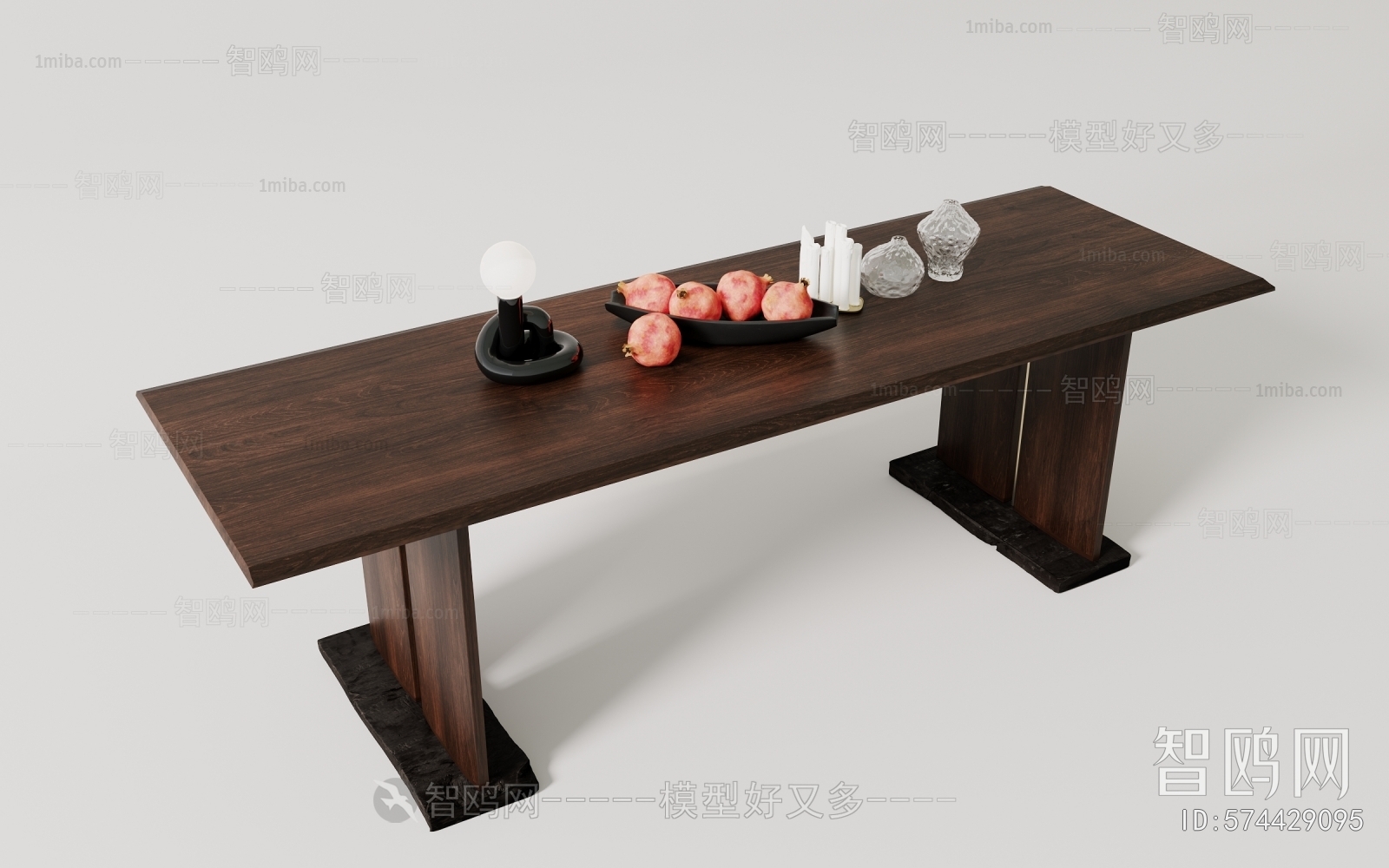 侘寂风实木餐桌