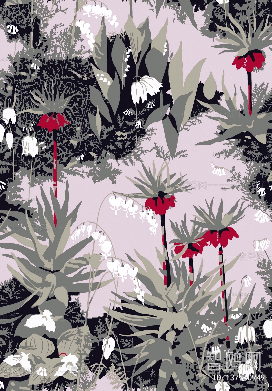 Animal And Plant Pattern Wallpaper