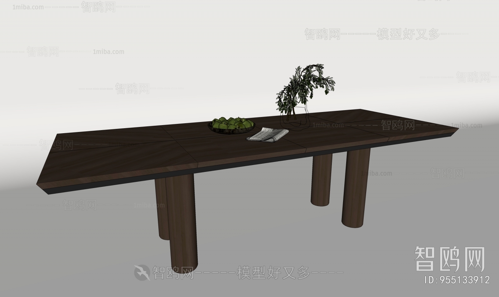 现代侘寂风实木餐桌
