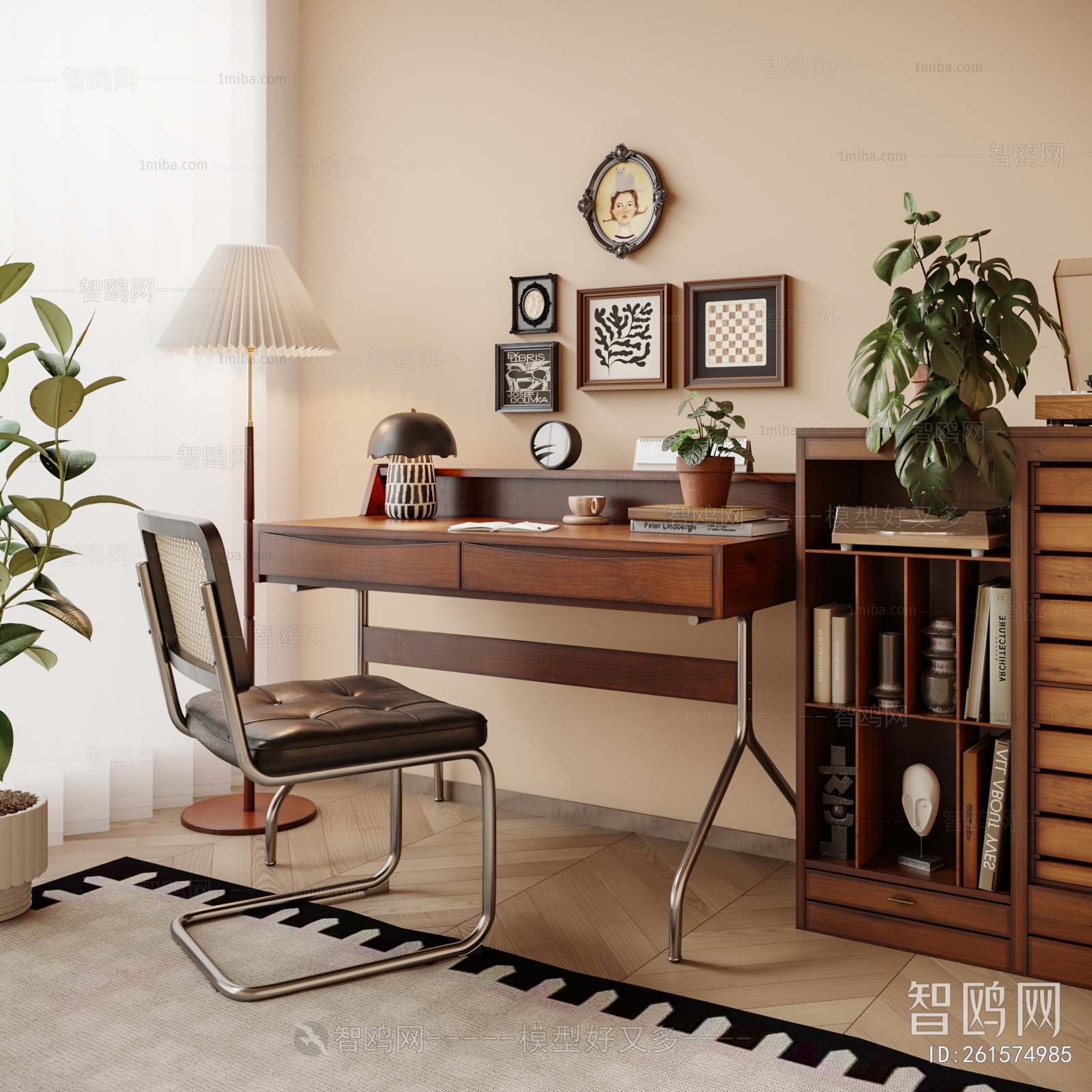 Modern Wabi-sabi Style Computer Desk And Chair