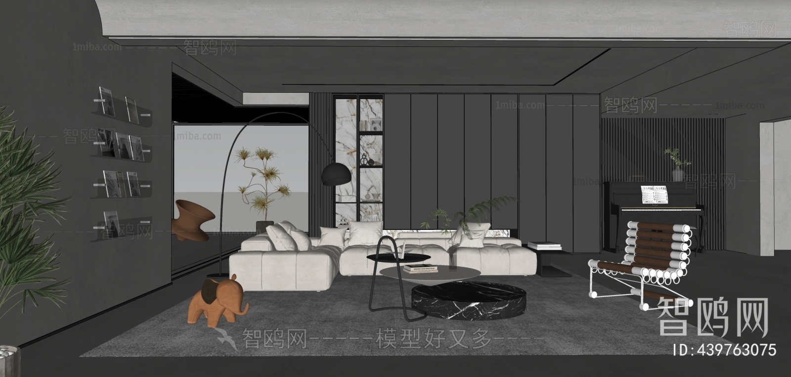 Modern Wabi-sabi Style A Living Room