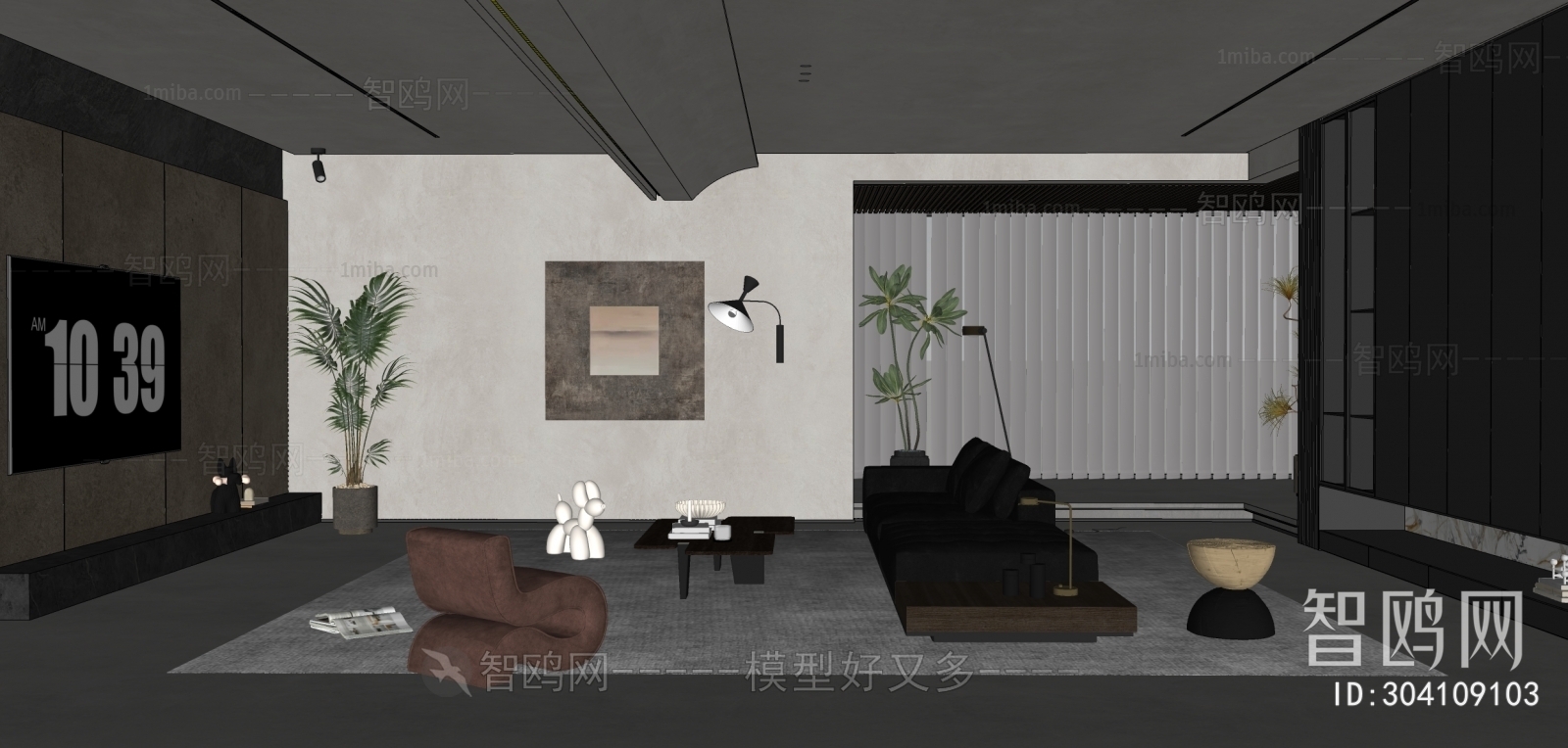 Modern Wabi-sabi Style A Living Room